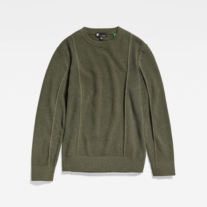 G-STAR RAW Herren Structure Knitted Pullover Knits XS Grün (Dk Green D22349-d239-884), XS Grün (Dk G
