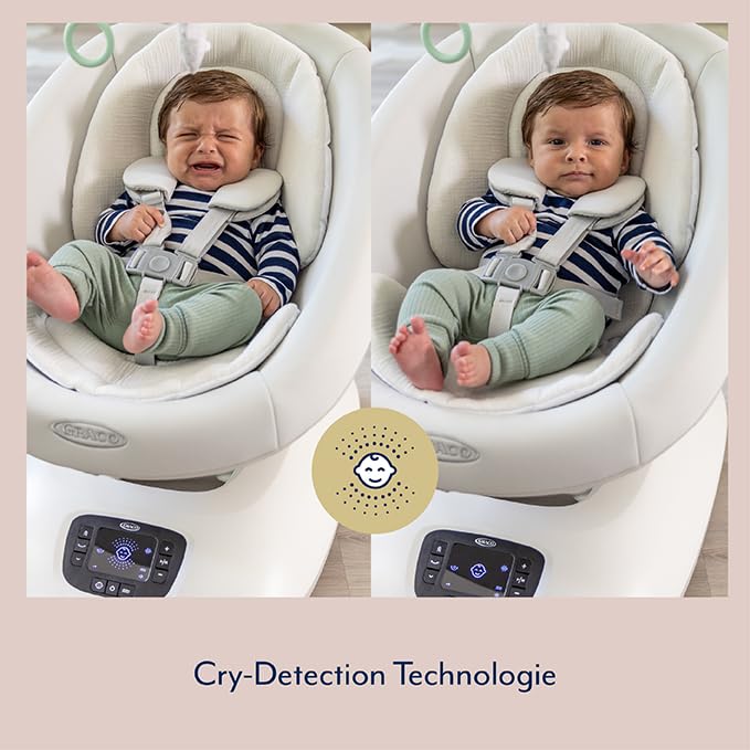 Graco Eluma™ Sway elektrische Babyschaukel mit Cry-Detection Technologie, erkennt Babyweinen und rea