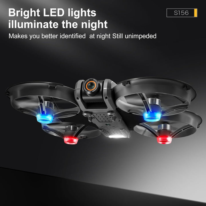 OBEST Drohne mit Kamera, 4.5 Zoll-Bildschirmfernbedienung, Fliegendes Spielzeug mit LED Nachtlicht,