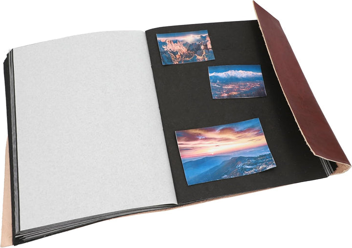 Gusti Fotoalbum Leder - Mila Ledereinband handgeschöpftes Papier Fotobuch Braun
