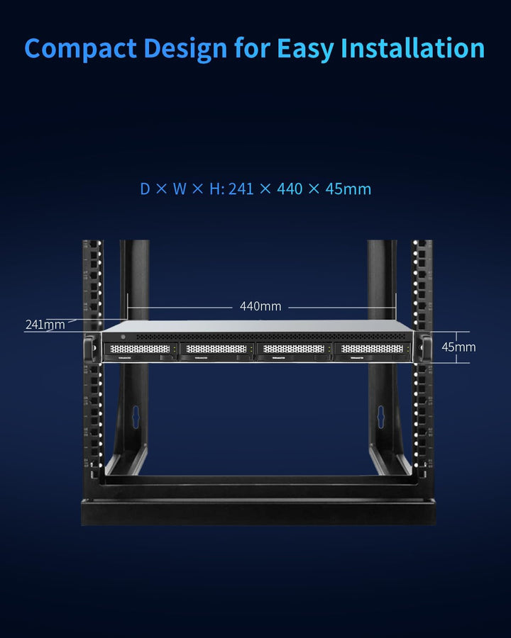 TERRAMASTER D4-320U 4-Bay Ultra-kurzes Rack-montiertes Festplattengehäuse– USB 3.2 Gen2 10 Gbit/s Ty