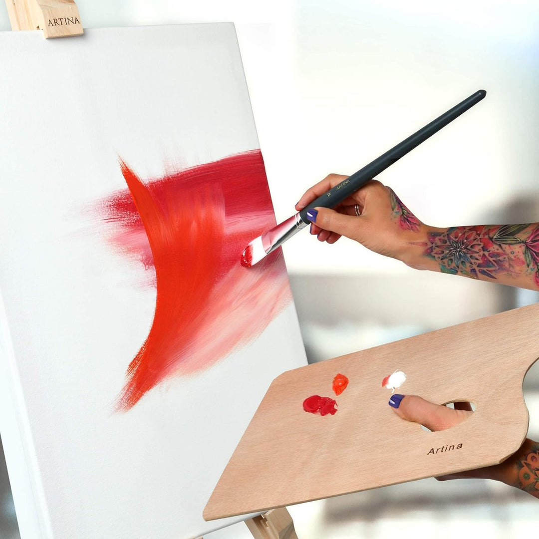 Artina FSC® Keilrahmen 10er Set Akademie 10x10 cm – Leinwand Set Maltuch aus 100% Baumwolle Leinwänd