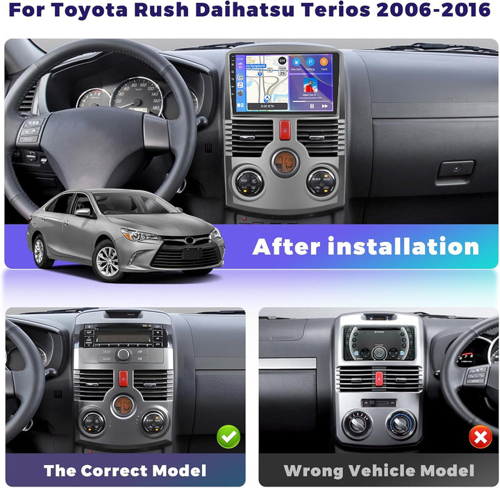 8 Core 4G+64G Hikity Android 15 Autoradio für Toyota Rush Daihatsu Terios 2006-2016 mit Carplay Andr