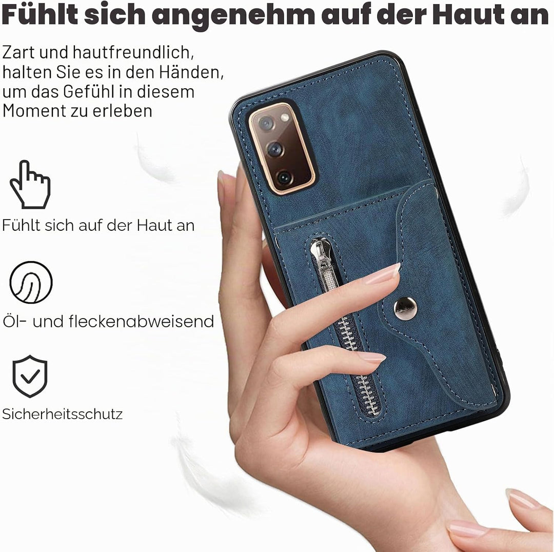 Asuwish Handyhülle für Samsung Galaxy S20 FE 5G Hülle mit Band Kartenfach Klappbar Geldbörse Ständer