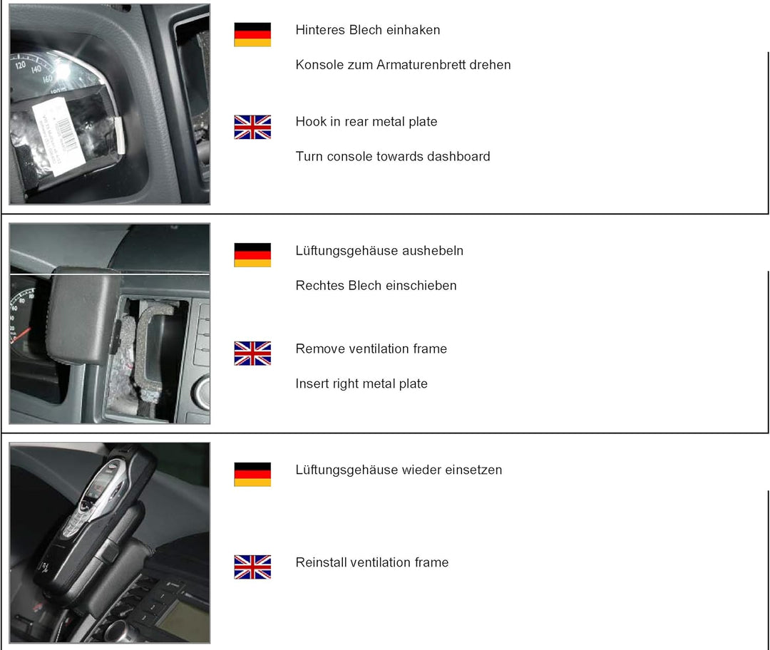 KUDA 096485 Halterung Kunstleder schwarz für VW T5 Multivan (Startline-Edition) ab 04/2003 bis 09/20
