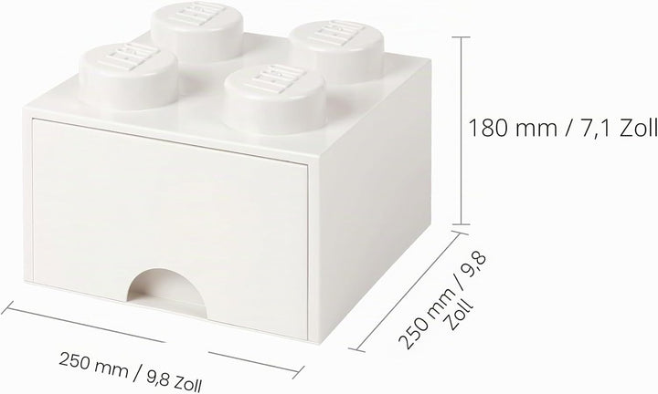Room Copenhagen Schublade Brick drawer 4", Plastik, Weiss, 25 x 25 x 18 cm Legion/White, Legion/Whit