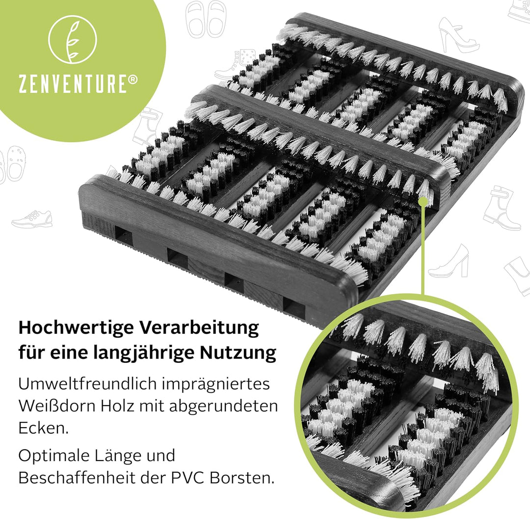 Schuhabstreifer - Robuster Schuhabstreifer für aussen & innen - Aus langlebigem Weissdorn-Holz & mit