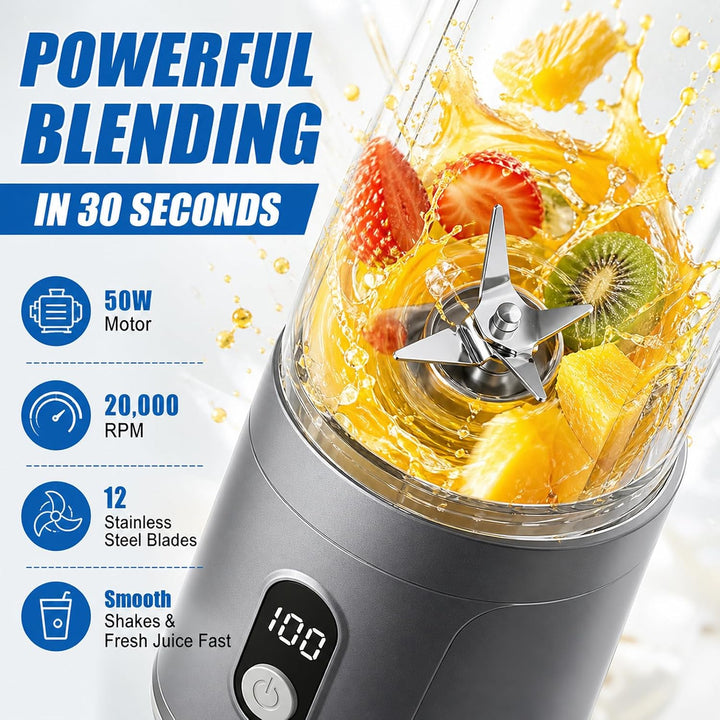 Tragbarer Mixer 500ml, Smoothie Maker To Go, Mini Smoothie Maker, Protein Shaker Elektrisch, Elektri