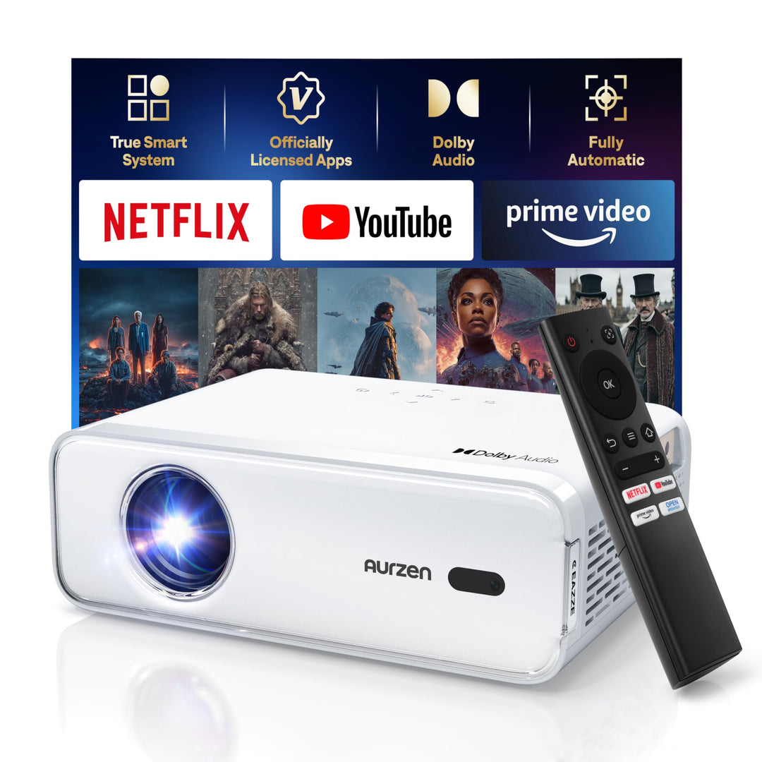 Aurzen Eazze D1 Beamer 4K Heimkino Projektor: Smart Full HD 1080P Beamer mit NetfIix Officially & Do