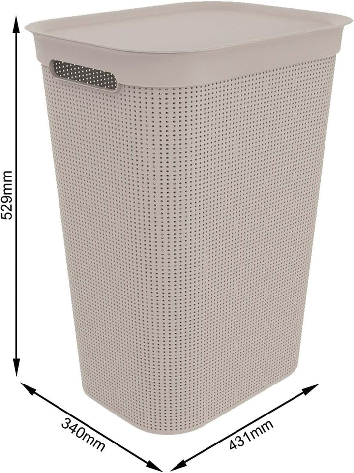 Rotho Brisen Wäscheset 2tlg. 50l, 41l, Kunststoff (PP) BPA-frei, cappuccino, 50l, 41l Beige, Beige