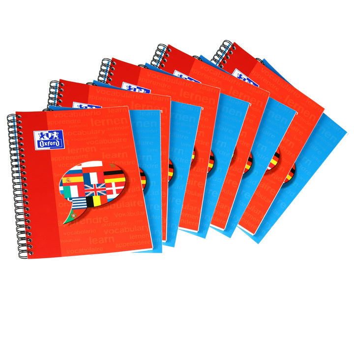 Oxford Schule Vokabel-Coach A5 mit 2 Spalten, rot und blau, 10er Pack 10 Stück, 10 Stück