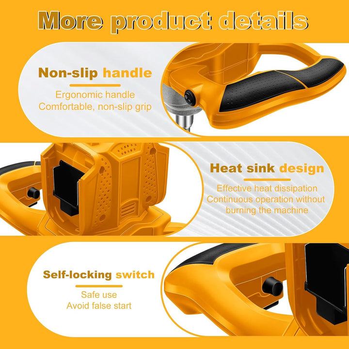 Akku Farbmörtelrührer Kompatibel mit Dewalt 20V Batterie, Brushless Rührwerk Zementmischer 6-Gang-Ge