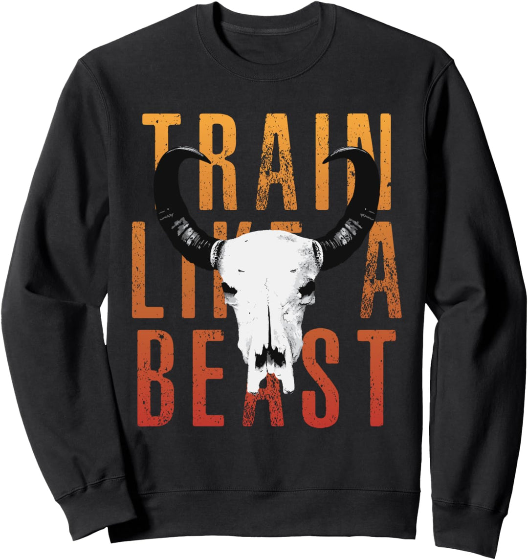 Trainiere wie ein Biest Muay Thai Jiu Jitsu MMA Gym Bull Sweatshirt