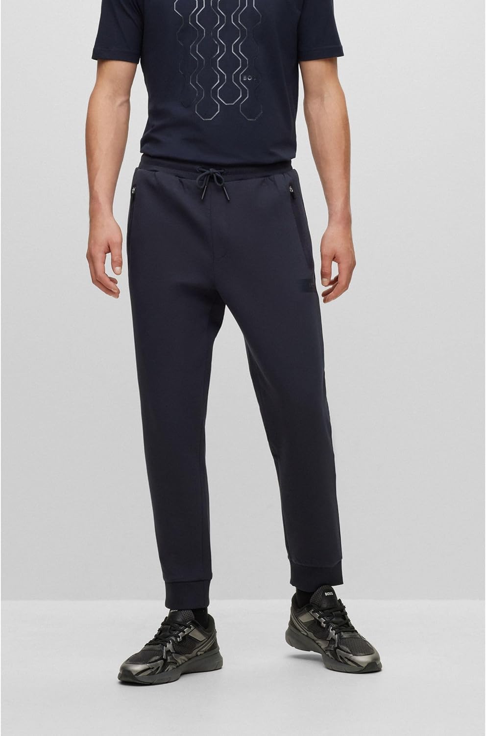 BOSS Herren Hadiko 1 Jogginghose aus Baumwoll-Mix mit HD-Logo-Print XXL Dark Blue402, XXL Dark Blue4
