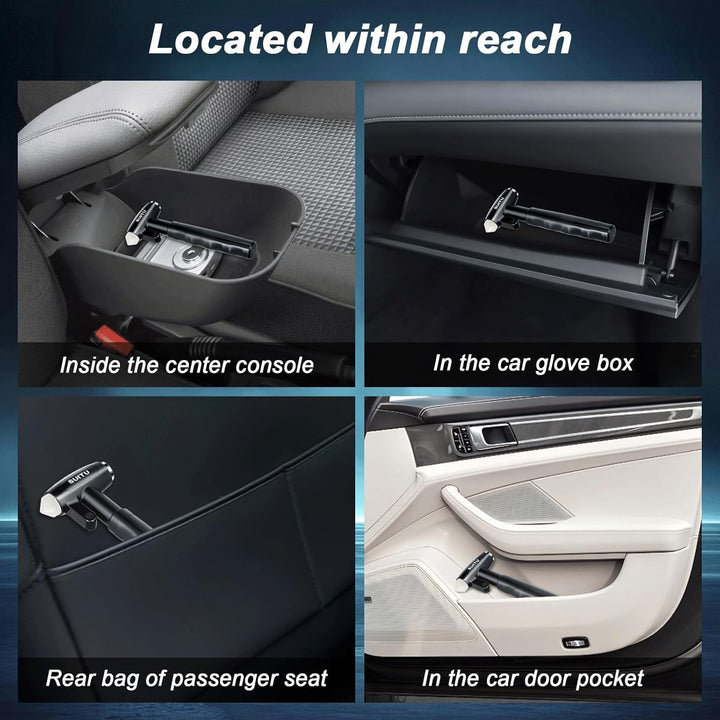 Longzhuo Gurtschneider Notfallhammer, 3 in 1 Notfallhammer Auto mit Gurtschneider, für Auto und Buss