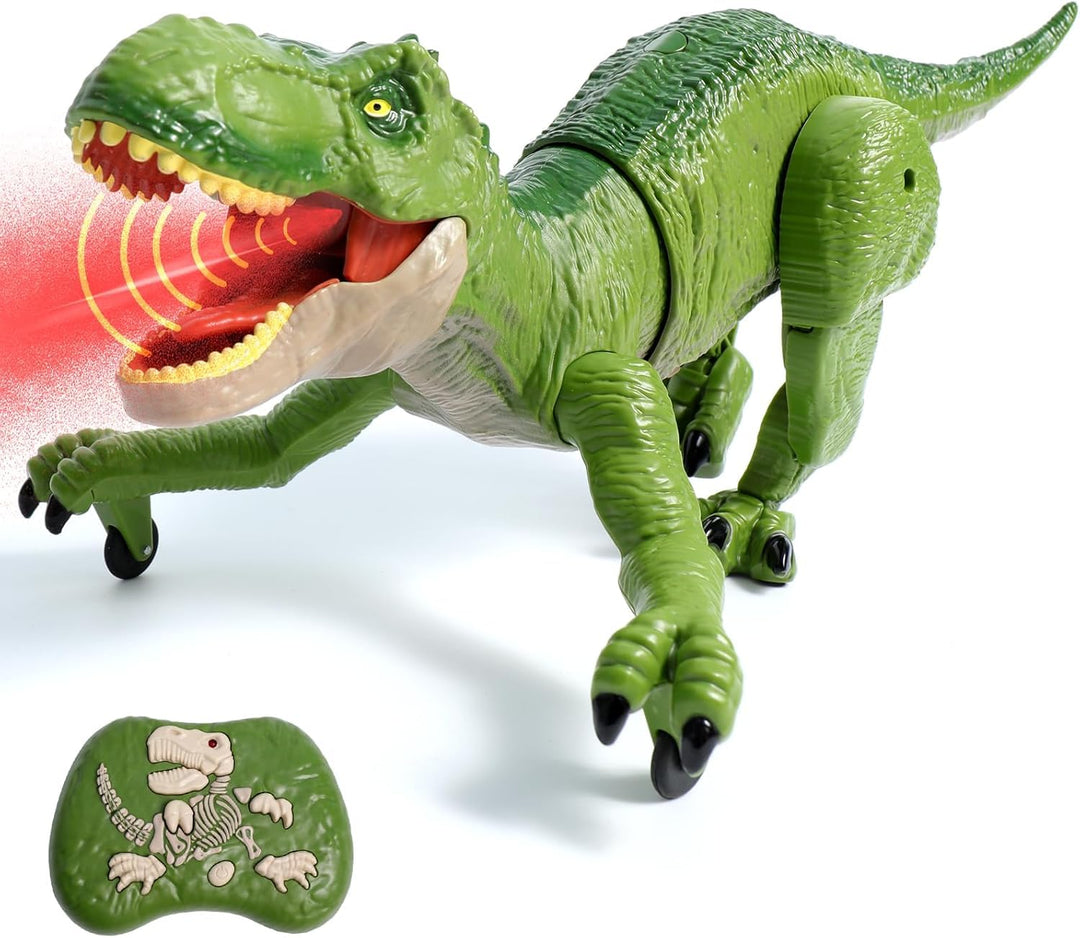 Sunrad Kinder Ferngesteuertes Dinosaurier Spielzeug,Elektronik T-Rex Dino Spielzeug mit Sprühen, Lic