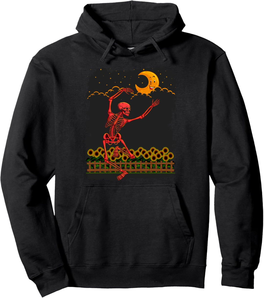 Damen Skelett Macabre Tanzend Rot Grafik Gothic Halloween Pullover Hoodie
