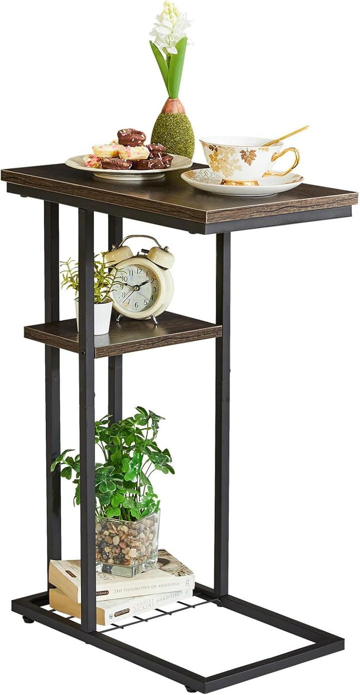 YMYNY Beistelltisch Kaffeetisch C-Form, Eleganter Kleiner Sofatisch, Industrie-Design, Sofatisch 40