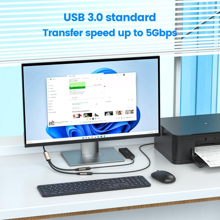 MOGOOD USB 3.0 Splitter 2 Packung, 5Gbps Typ A Stecker zu Dual Typ A Weibliche Nabe Netzkabel Verlän