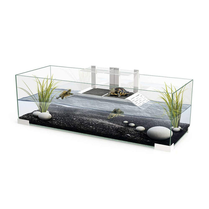 Tartarium 80 Schildkröten Terrapin Reptilien-Glastank mit 2 x Rampe