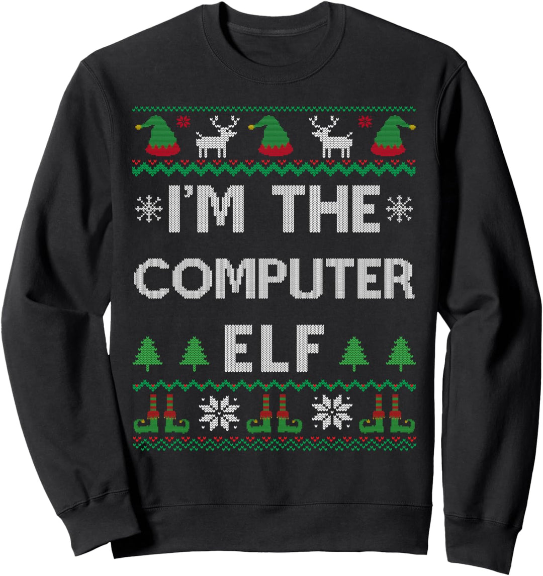 Computer Elf Ugly Christmas Sweatshirt