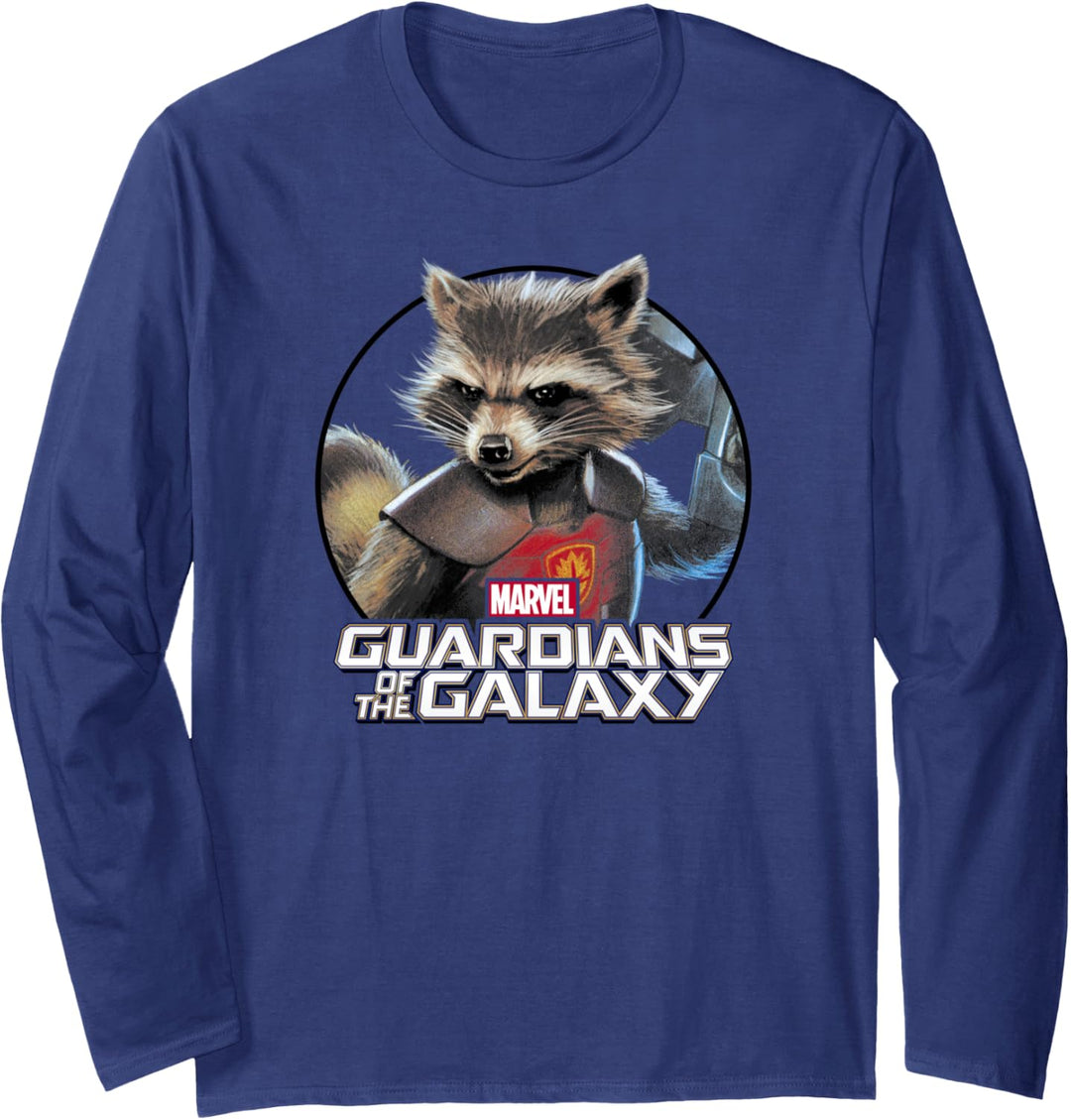 Marvel Guardians Of The Galaxy Rocket Circle Portrait Langarmshirt