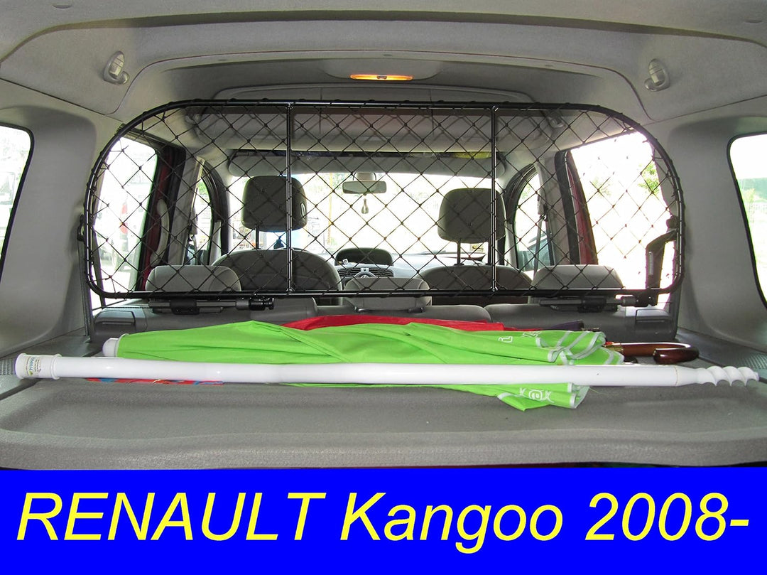 ERGOTECH Trennnetz Trenngitter für Renault Kangoo (ab BJ 2008) RDA65-XXL, für Hunde und Gepäck