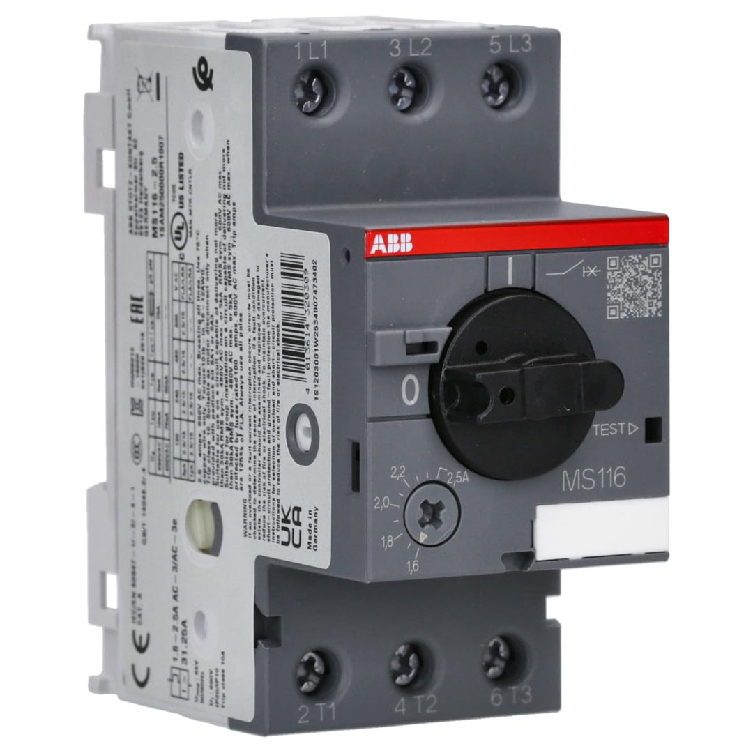 ABB MS116 Motorschutzschalter, 2,5 A 690 V ac 90mm x 45mm
