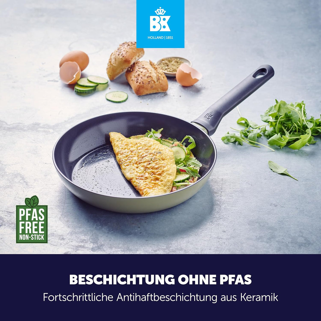 BK Enjoy Keramik-Wokpfanne mit Deckel Ø 28 cm/4,2 l, PFAS-frei, Induktionsgeeignet, Ofenfest bis 160