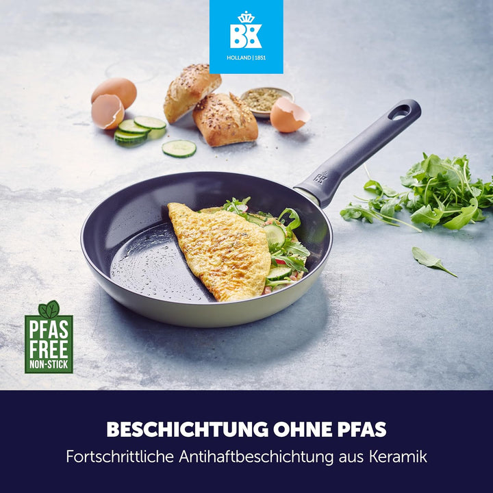 BK Enjoy Keramik-Wokpfanne mit Deckel Ø 28 cm/4,2 l, PFAS-frei, Induktionsgeeignet, Ofenfest bis 160
