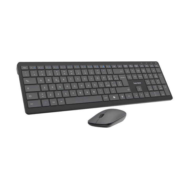 VulTech KM-851W Kabellose Tastatur und Maus, geräuschlos, italienisches QWERTY-Layout, ultradünn, Zi