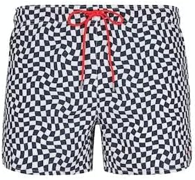 Skiny Herren Badehose L Whiteblue Check, L Whiteblue Check