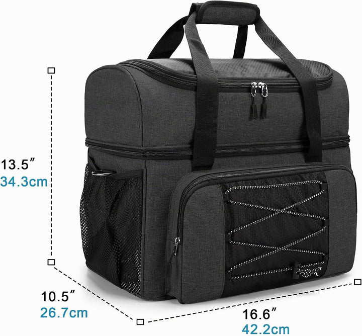 DSLEAF Bowlingtasche für 2 Bälle mit Holzballhalter und gepolsterter Trennwand, EIN Paar Bowlingschu