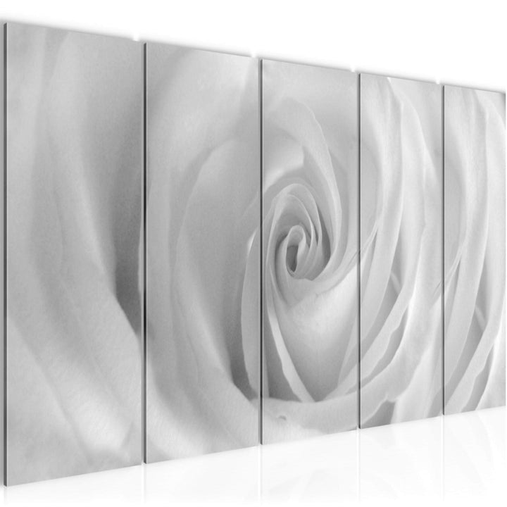 Runa Art Wandbild XXL Blumen Rosen Wohnzimmer Schlafzimmer 200 x 80 cm Schwarz Weiss 5 Teilig - Made