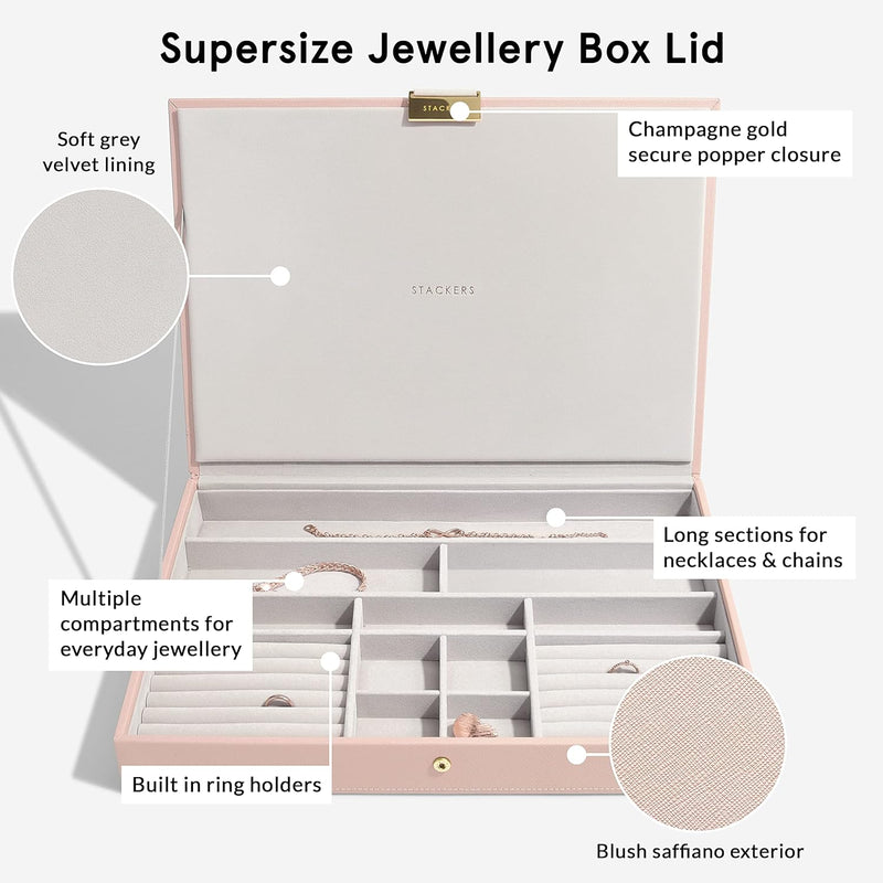 Stackers Blush Pink & Champagne Gold Supersize Jewellery Box Lid