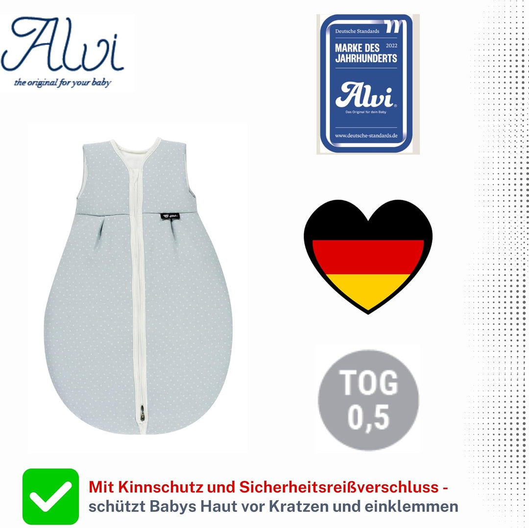 Alvi Schlafsack Baby Mäxchen light I leichter Babyschlafsack ärmellos I Sommerschlafsack Jungen und
