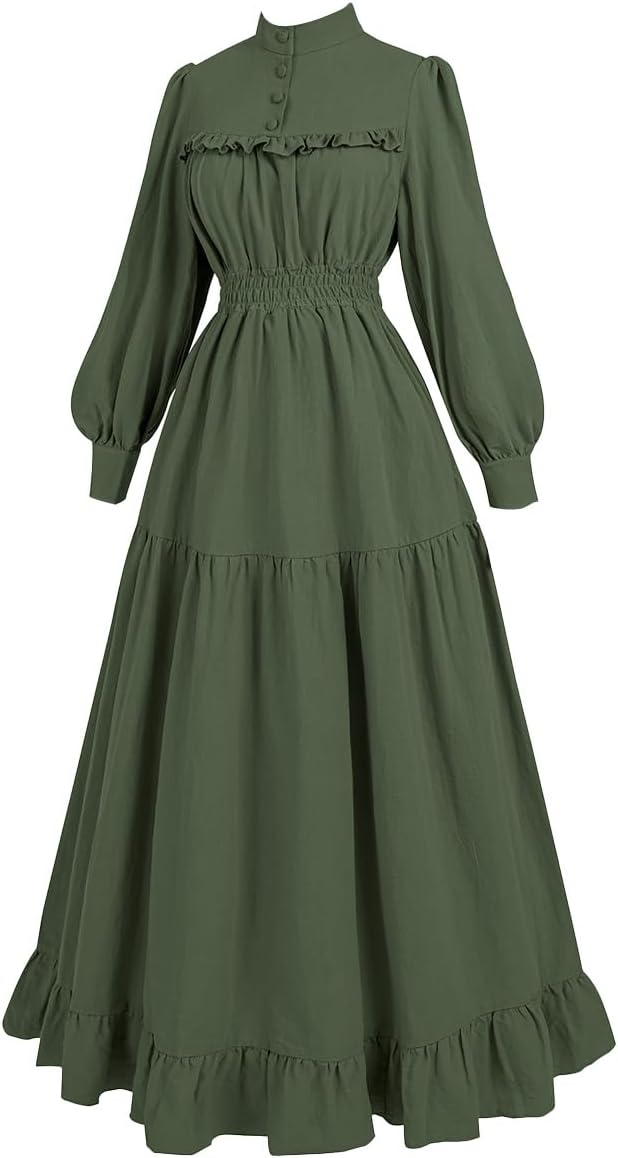 CR ROLECOS Viktorianisches Kleid Gothic Mittelalter Vintage Edwardianisches Kleid Damen Karneval Fre