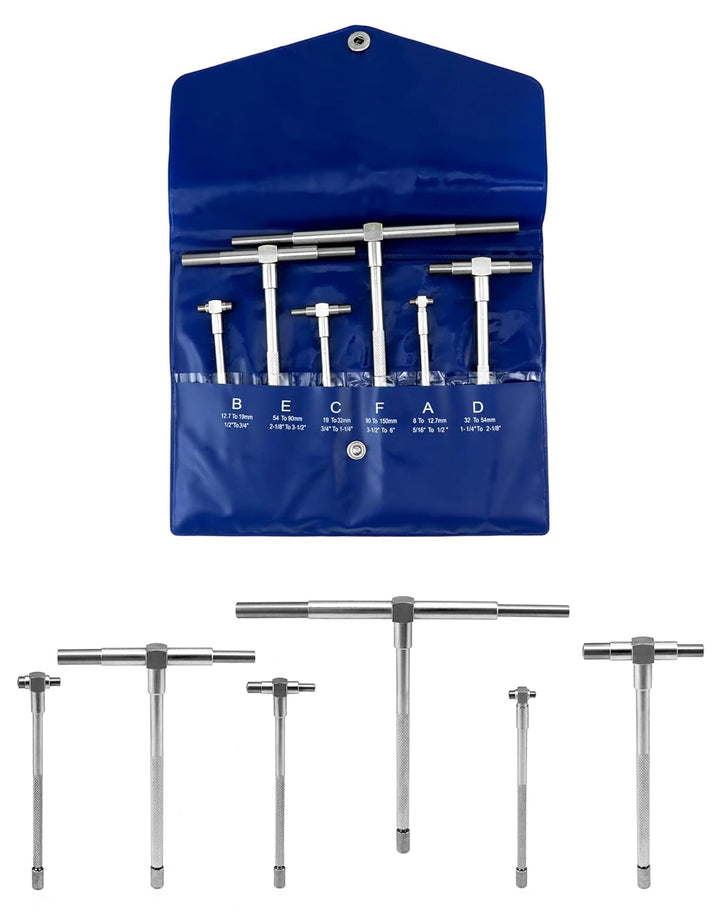QWORK® Teleskoplehren 8mm - 150mm Innendurchmesser Einstellbar, 6 Stück/Set