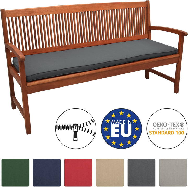 Beautissu Loft BK Auflage Bankkissen 180x48x5 cm Sitzkissen für Gartenbank Polster Auflage Gartenmöb