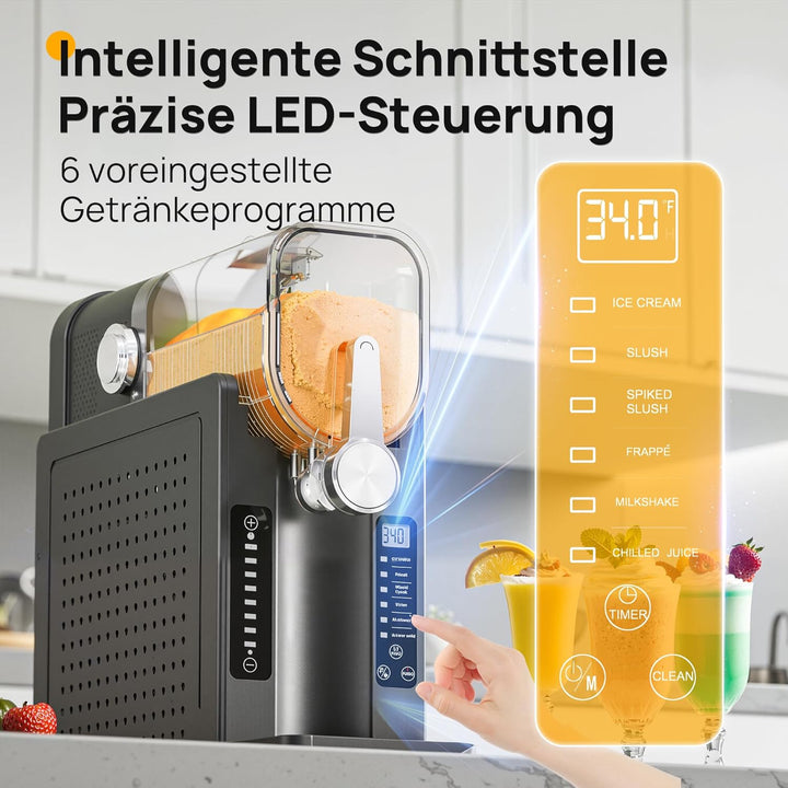 INITIO Slush Maschine, 2L Slushie Machine für Zuhause für Slushi, Frappé, Milchshake & Margaritas, O