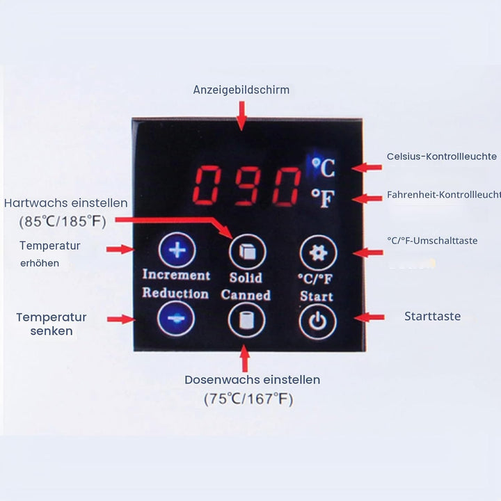 Wachswärmer waxing maschine mit LED-Display, 4 Wachsperlen 100 g und 20 Wachsstifte, elektrischer Wa
