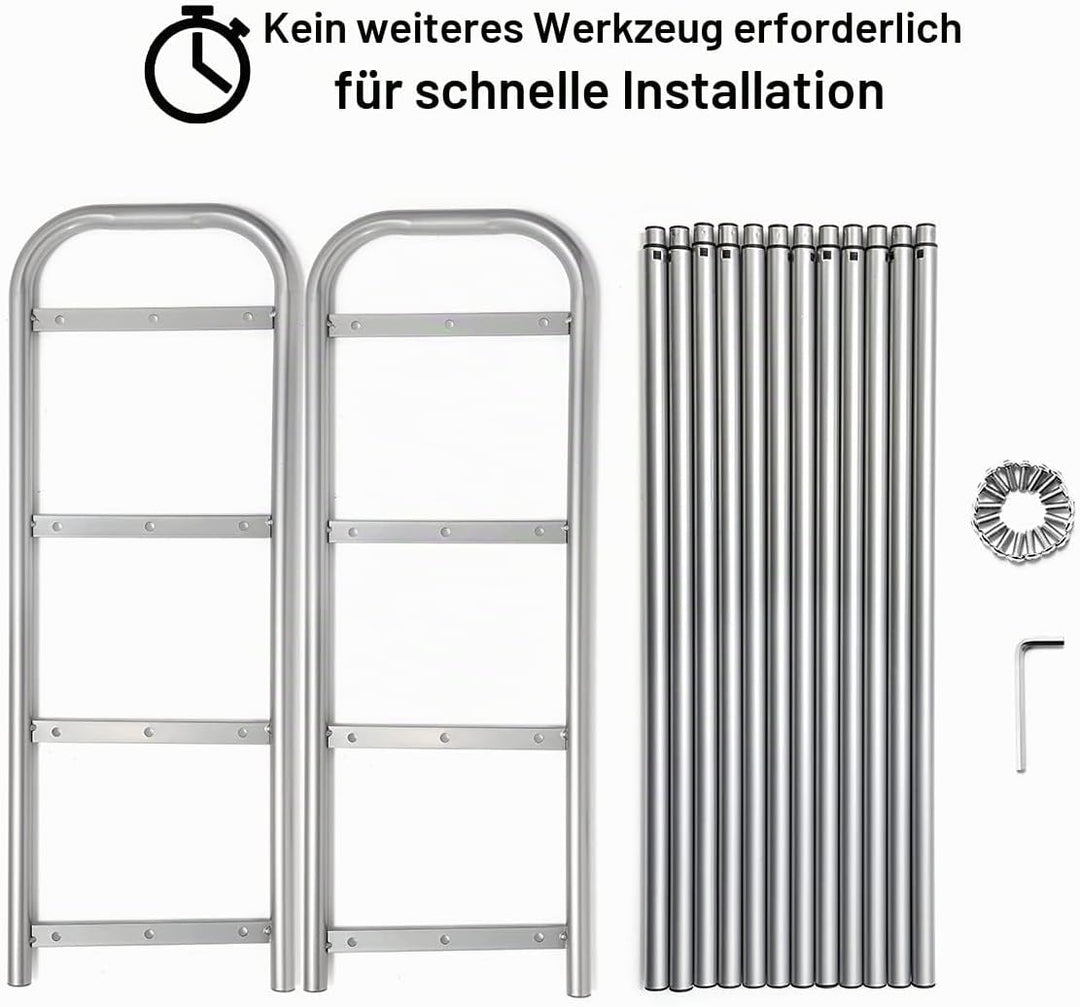 Schuhregal Ausziehbar mit 4 Ablagen Stark und Langlebig Schwerlast Metall Schuhständer Erweiterbar S