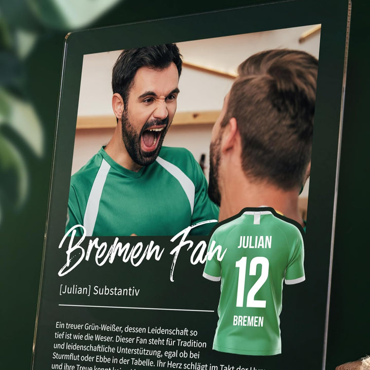 Bremen Geschenk personalisiert - Acryl Geschenk - Definition: Bremen Fan - Bremen Fanartikel, Bremen