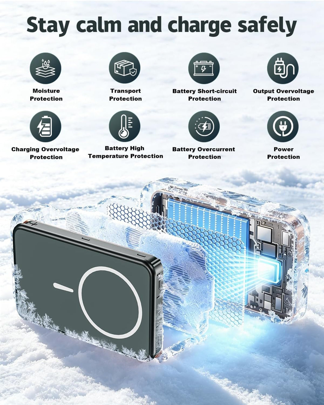 26800mAh Magnetische Powerbank, Mag-Safe-kompatibles kabelloses tragbares Ladegerät aus Aluminiumleg
