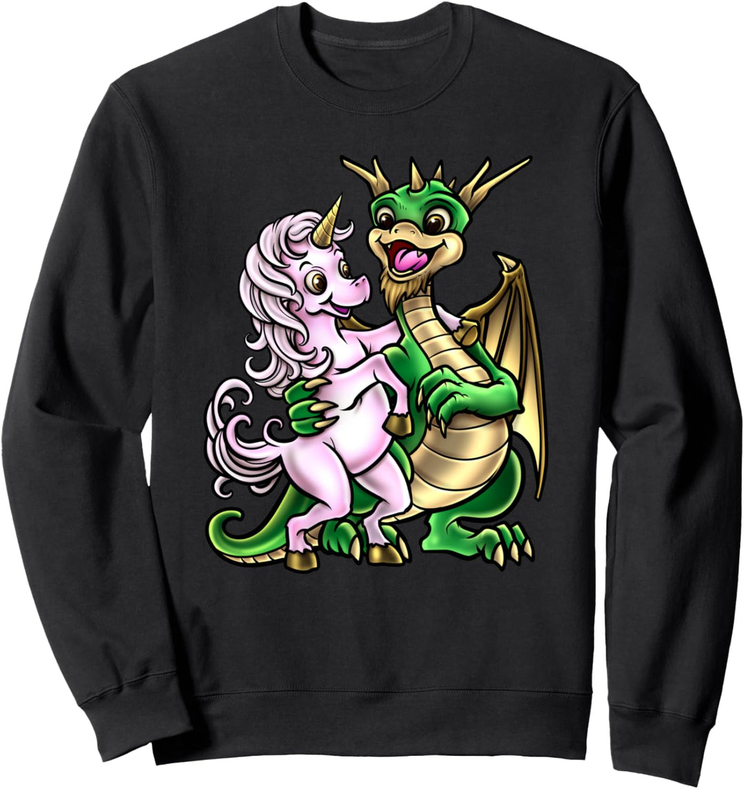 Drache und Einhorn - Herzliche Umarmung - Fabelwesen Sweatshirt