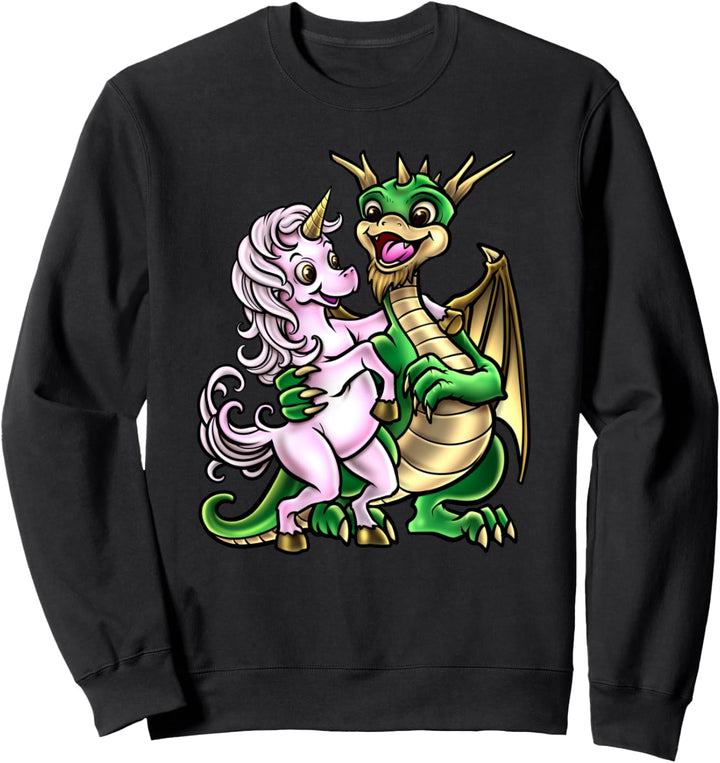 Drache und Einhorn - Herzliche Umarmung - Fabelwesen Sweatshirt