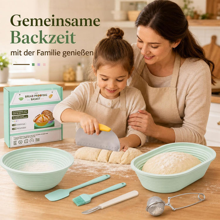 29-teilig Brotback Set mit Gärkörbchen, Sauerteig Zubehör | Faltbare silikon-körbe, teigwerkzeuge, b