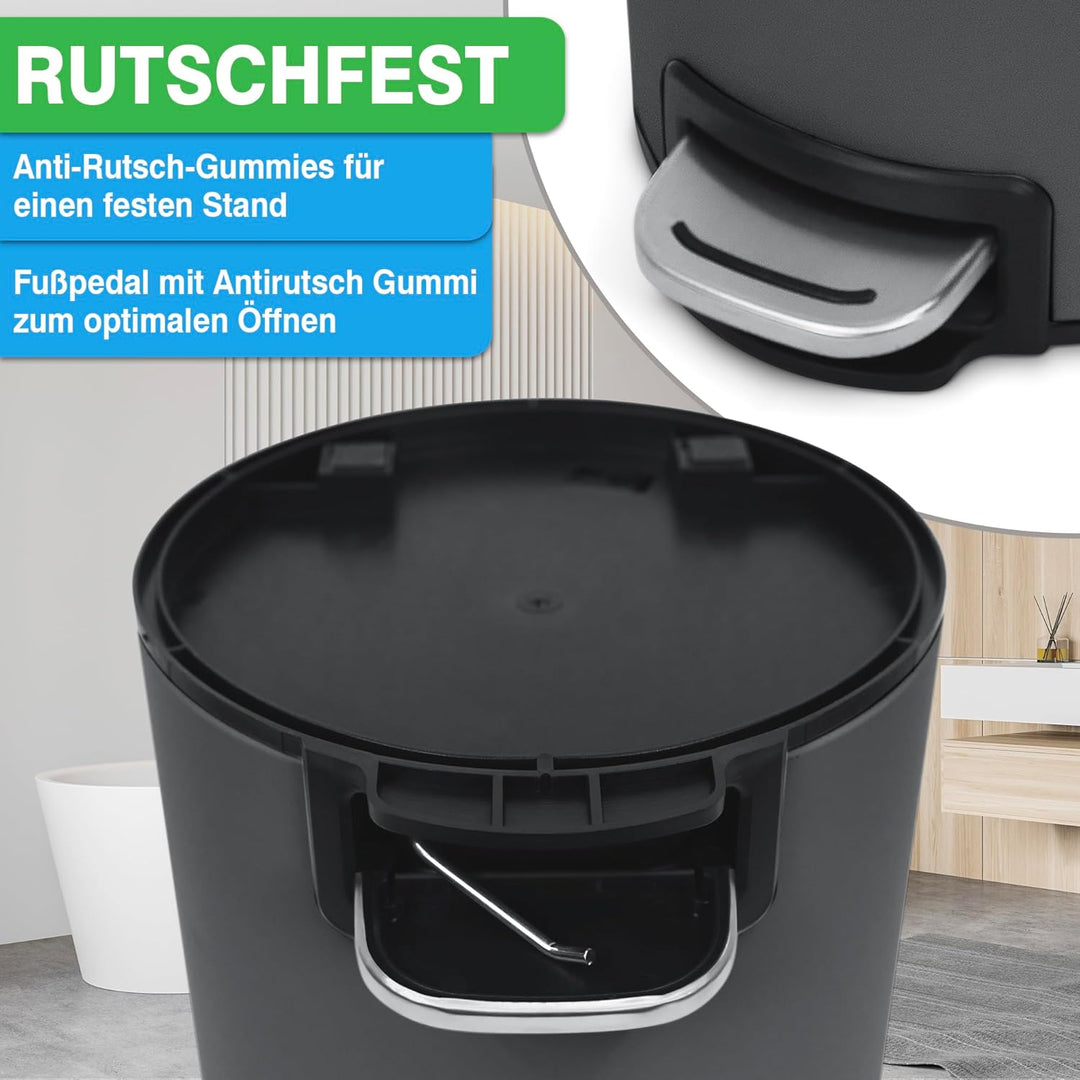 YourCasa Mülleimer Bad [5L] aus Edelstahl für Badezimmer [Softclose] - Badmülleimer Klein Kosmetikei