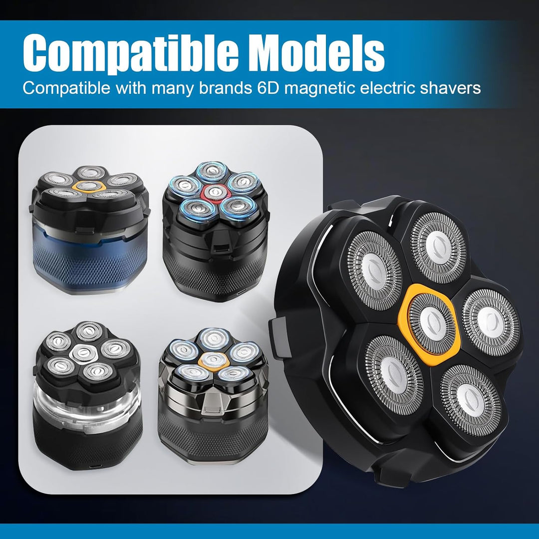 3 Stück Ersatzrasierkopf für DOAO Kensen JoyKoi Kibiy AEXIRI Shaver, Magnetische 6D Kopfrasierer für