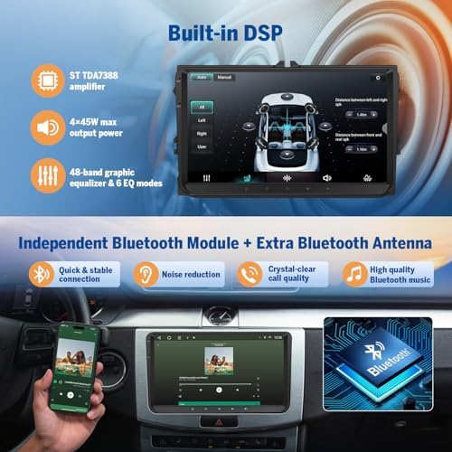Eonon 9 Zoll für Volkswagen SEAT Skoda Golf VI/V Polo Touran T5 Android 14 3+32GB autoradio GPS CarP